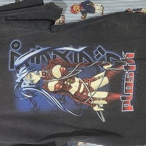 Vtg 90s Plastik Anime Girl Mens Tee Medium 616 Japanese Manga HookUps 90s y2k